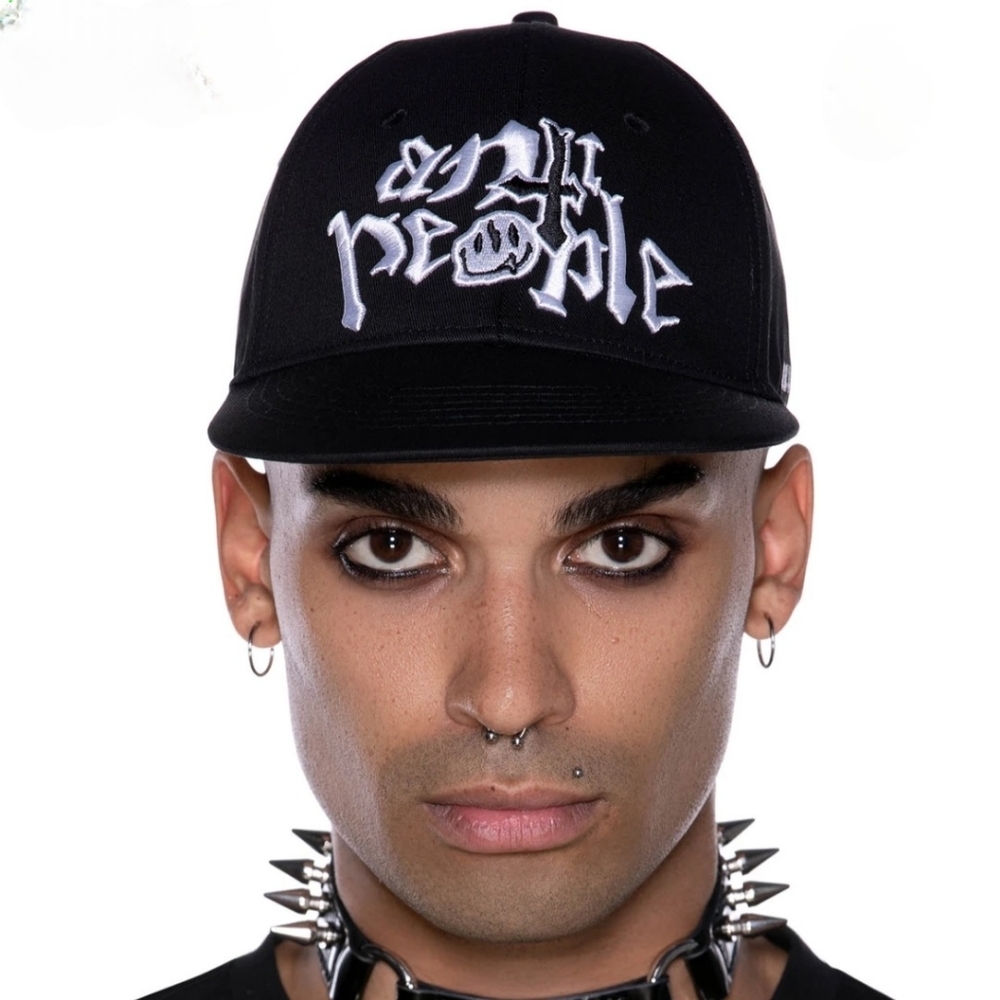 Killstar “Anti People” Trucker Cap–Black Cotton Hat w/ White Embroidery | Unisex - Picture 4 of 6